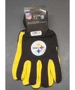 NWT NFL Pittsburgh Steelers Logo Sport Utility Gloves Black &amp; Yellow - £7.61 GBP