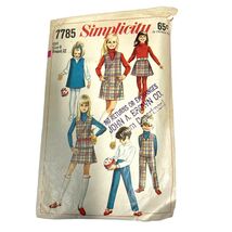 VINTAGE CUT Sewing Pattern Simplicity 7785 Girls Jumper Top Skirt Pants ... - $7.27