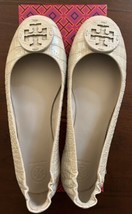 NEW Tory Burch Minnie Croco Emboss Travel Logo Ballet Flats Sand Size 9.... - $178.19