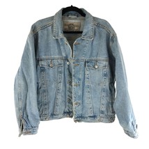 Jinglers Mens Vintage Denim Jacket Retro Trucker Cotton Medium Wash Blue L - £30.66 GBP