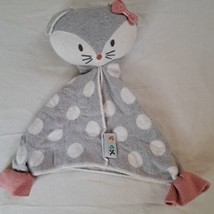 NYGB Not Your Grandma&#39;s Security Blanket Grey Cat Mouse Lovey Polka Dots - £11.74 GBP