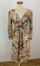 Vintage 1950s Frederick&#39;s of Hollywood Dress Women&#39;s 15 Metallic Mod Floral - £44.84 GBP