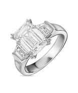 4.34 CT Emerald 14k White Gold Diamond Ring Lab Grown VVS/DE Diamond Ring - €811,89 EUR