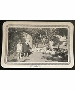 B &amp;W Photograph Moms And Kids Hanging Out With The Chickens 1926 - $119.64 MXN