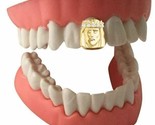 Custom 14K Gold Plated Single Front Tooth Jesus CZ Grillz Grill Cap + Mo... - $4.94