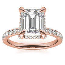 2.50ct 9x7 mm Emerald Cut Moissanite Basket Engagement Ring In 14k Gold - £643.36 GBP