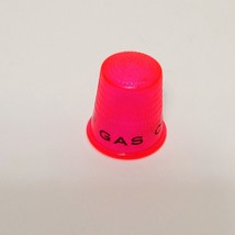 Vintage Your Gas Company Advertising Thimble Pink Plastic 1&quot; Black Letters - $15.83