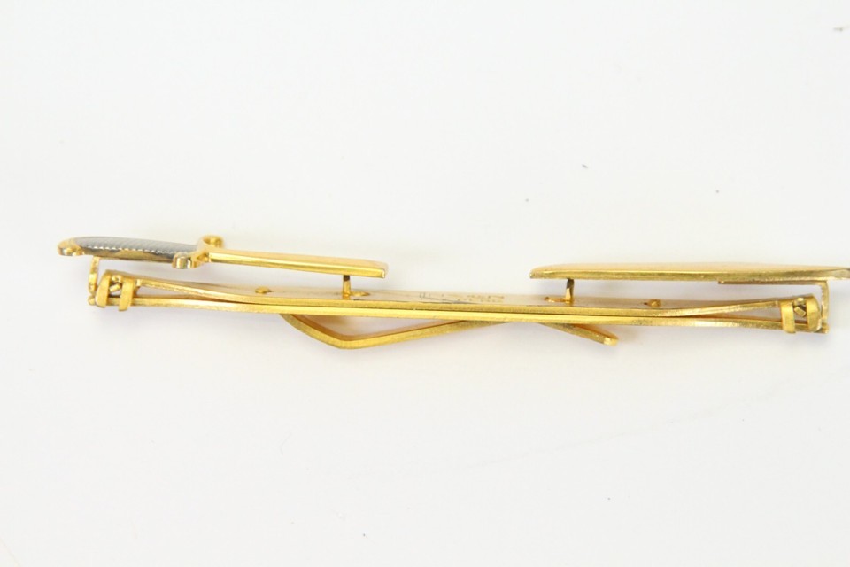 Anson Gold Tone Sword Tie Clip Split Folding Sword Circa 1950s Item image 3