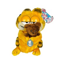 Vintage 1981 Dakin 12&quot; Garfield Holding Pooky Teddy Bear Plush w/ Original Tags - £59.35 GBP