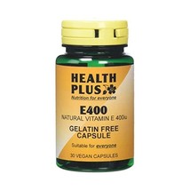 Health Plus E400 Vitamin E Supplement - 30 Gelatin Free Capsules  - $18.00