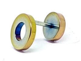 Fake Ear Tunnel Ear Stretcher 14g (1.6mm) Cheater Stud Rainbow Disc Plug 10 mm - £10.57 GBP