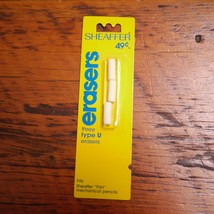 Set of 3 Vintage NEW Deadstock SHEAFFER Type U Pencil Erasers USA Made  - $12.99