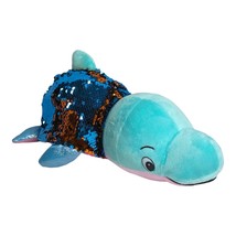 Flip A Zoo Reversible Plush Stuffed Animal Danica Dolphin Blushes Seal Sequin  - £9.24 GBP