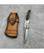 New Handmade Damascus Steel Blade Antlers Handle Folding Hunting Surviva... - $1,464.09 MXN