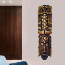 Owl African Kuba Totem Mask - Wood Carved - Hand Carved 20&quot; - £53.47 GBP