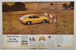 1970 Print Ad The Ford Pinto 2-Door Baby Horse in Field with Car - £9.21 GBP