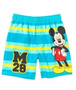 NEW Infant Boys Disney Baby Mickey Mouse Striped Striped Swim Trunks Siz... - $9.89