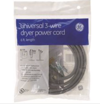GE Dryer Power Cord 3 Wire WX09X10004 6ft - £5.57 GBP