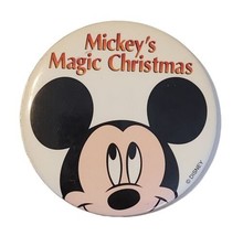 Vintage Disney Mickey Mouse Mickey&#39;s Magic Christmas Button Pin 3.5&quot; Rare - £7.98 GBP