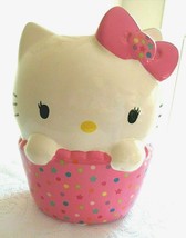 Hello Kitty Sanrio Large Ceramic Cupcake Confetti Wrapper Bank Excellent Cond. - £23.94 GBP