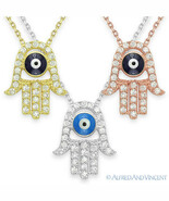 Evil Eye Turkish Charm Pendant Kabbalah Hamsa Hand of Fatima God Silver ... - $763.85 MXN+