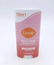 Lume Whole Body Cream Deodorant Peony Rose  Invisible Cream 2.6oz 72 Hr Pro - $17.99
