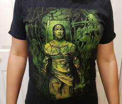 Black Frankenstein T-Shirt horror Nat Jones Graphic Fright Halloween Size M - £15.81 GBP