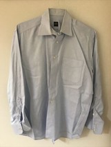 Ike Behar Chevron Blue Herringbone Button Up Oxford Cotton Dress Shirt 1... - $36.99