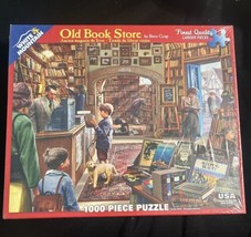 Steve Crisp White Mountain Jigsaw Puzzle Old Book Store NIB 1000 Piece USA - $19.79