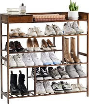 Apicizon 6-Tier Bamboo Shoe Storage Rack With Shelf, Storage Box Shoe, B... - £79.87 GBP