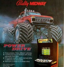 Power Drive Arcade Flyer 1986 Video Game Vintage Retro Artwork Monster T... - $22.50