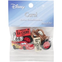 7719 Disney Button Embellishments, Cars 3.75 X 3 X 0.19 - £7.91 GBP