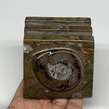 506g, 2.9&quot; x 2.8&quot; x 2&quot; Fossils Orthoceras Ammonite Business Card Holder,... - $14.00