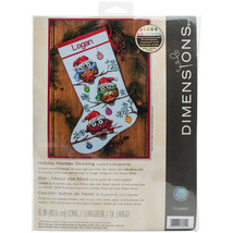 Dimensions Counted Cross Stitch Kit 16&quot; Long-Holiday Hooties Stocking (1... - £25.17 GBP