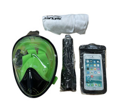 UA SNORK Full Face Snorkel Mask for Kids and Adults (Black-Green L/XL) - £21.67 GBP