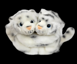 Fiesta Best Friends FurEver White Bengal Tiger Cubs Hugging Plush Stuffed Animal - £13.12 GBP