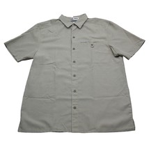 Columbia Shirt Mens M Tan Fishing Outdoor Casual Button Up Short Sleeve - $17.80