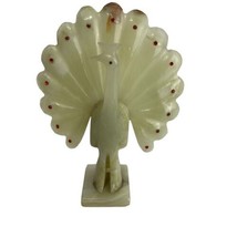 Onyx stone gemstone Peacock Bird Feathered hand carved statue Home Decor - £31.64 GBP
