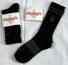 2 Pair Bombas All Purpose Calf Socks Medium Black Polyester Cotton Elastane Mix - £23.70 GBP