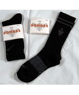 2 Pair Bombas All Purpose Calf Socks Medium Black Polyester Cotton Elast... - £23.44 GBP