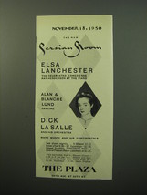 1950 The Plaza Hotel Advertisement - Elsa Lanchester - Persian Room - £14.78 GBP