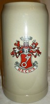 Vintage Collectible Gerz Beer Stein Tankard West Germany Beck&#39;s - £12.58 GBP