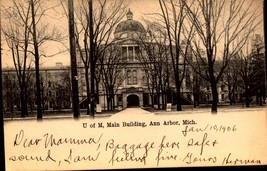 Rare Udb Postcard - 1907 View U Of M - Main Building Ann Abor Mich (Mi) BK48 - £7.12 GBP