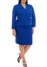 New Le Suit Blue Career Jacket Skirt Set Size 18 W Women $265 - £118.86 GBP