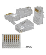 100 pieces RJ45 8P8C CAT5E Modular plug ethernet gold plated network con... - £22.66 GBP