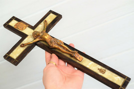 ⭐ French vintage crucifix ,religious wall cross ⭐ - £38.14 GBP