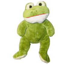 The Bear Mill Frog 15&quot; Plush Green Stuffed Animal With Secret Pouch Soft Toy - £7.47 GBP