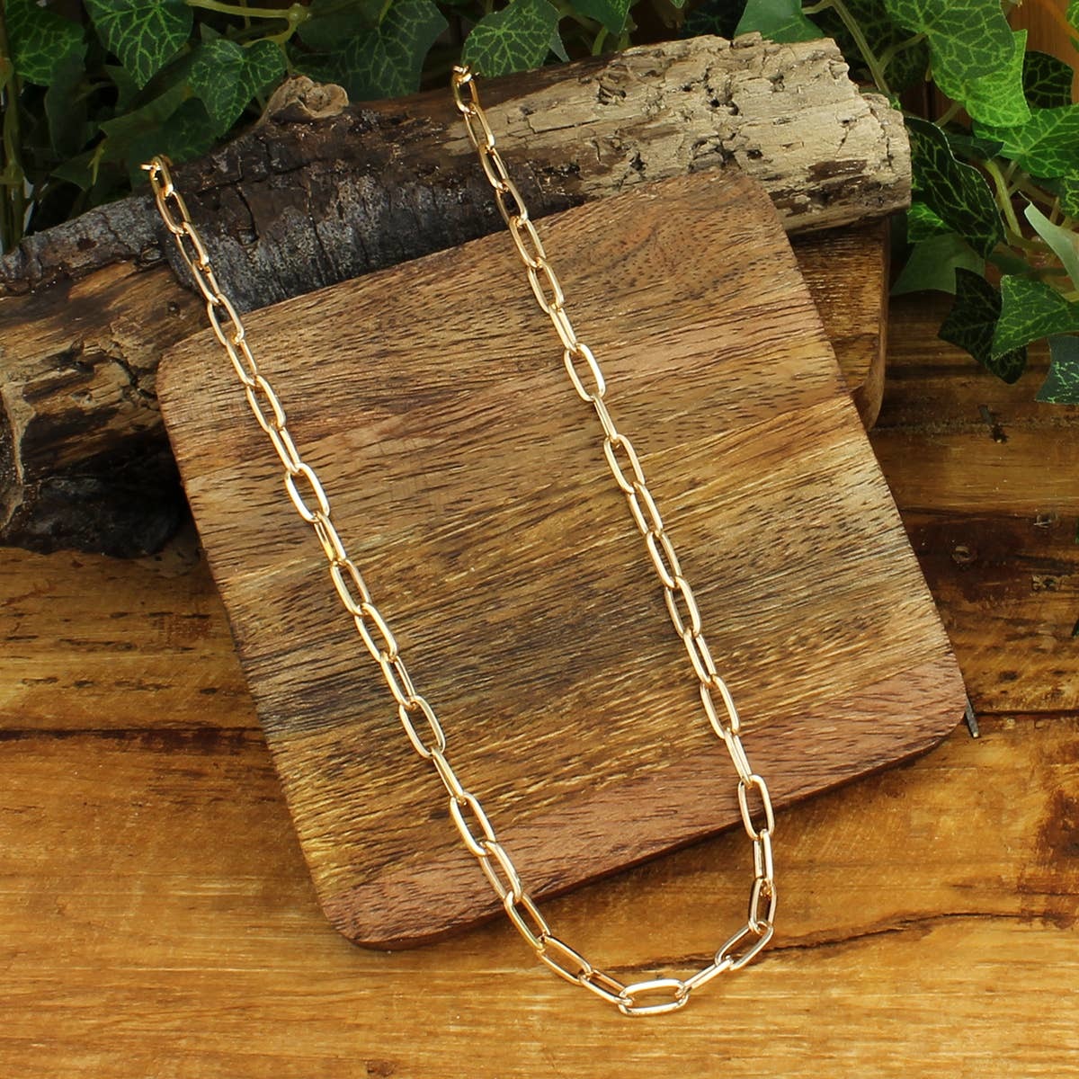 Primary image for Simple Gold Paperclip Link Chain Layering Necklace