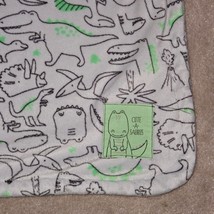 Carter&#39;s Cute-A-Saurus Dinosaur Baby Blanket Lovey Soft Fleece Gray Green White - £47.44 GBP