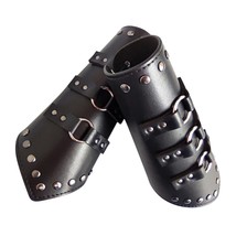 Arm Guard Armor Cuff Leather Bracer Knight Costume Battle Medieval Viking Bracer - £44.46 GBP